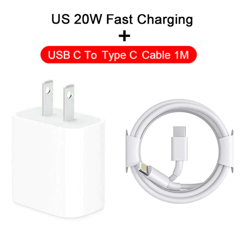 For Apple Iphone 13 20W Fast Charger for Iphone 13 12 11 Pro Max Mini SE3 X XS Quick Charger USB C to Type C Fast Charge Cable