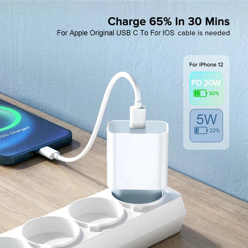 For Apple Iphone 13 20W Fast Charger for Iphone 13 12 11 Pro Max Mini SE3 X XS Quick Charger USB C to Type C Fast Charge Cable